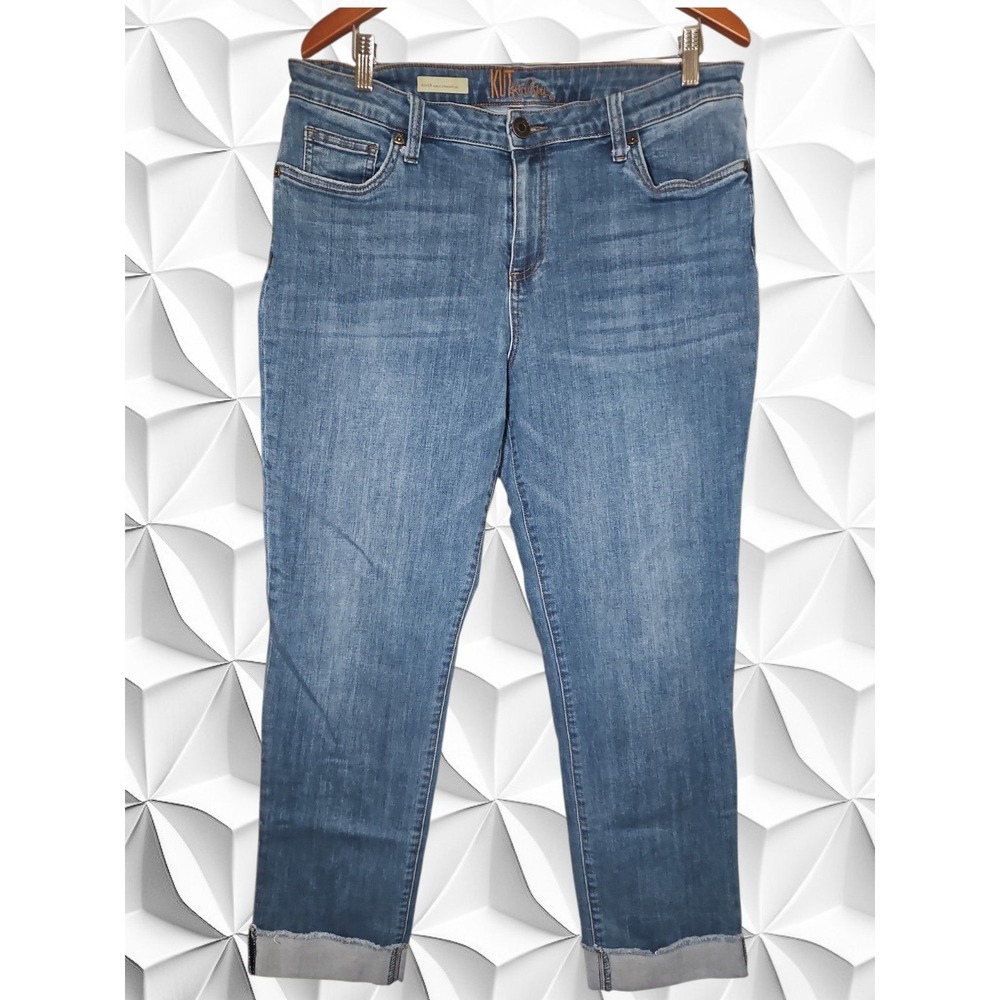 KUT from the Kloth Asher Ankle Straight Leg Jeans Blue 16